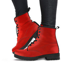 Combat Boots - Gradient Red | Red Combat Boots, Goth Boots, Handmade Lac... - £70.75 GBP