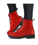 Combat Boots - Gradient Red | Red Combat Boots, Goth Boots, Handmade Lace Up Boo - £70.57 GBP