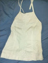 Lilly Pulitzer Jubilee White Linen Halter Top Embellished Beaded Sz 2  - £33.13 GBP
