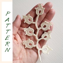 Easy crochet branch pattern, motif crochet tutorial PDF, leaf pattern crochet - £6.73 GBP