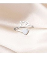 777 Number Ring - Numerology Gift - Silver Adjustable Ring - £12.44 GBP