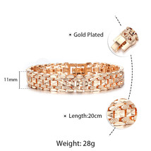 10MM 12MM Big Wide For Women Men Bracelet 585 Rose Gold Color Double Weaving Rol - £12.20 GBP