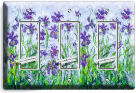 Lilac Irises Claude Monet Painting 3 Gfci Switch Outlet Wallplate Room Art Decor - £13.45 GBP