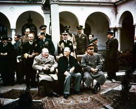 Roosevelt Stalin and Churchill pose during Yalta Conference 1945 Photo Print - $8.81+