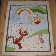 Winnie The Pooh Baby Nursery Quilt Blanket Comforter Play Mat Umbrella Rainbow - £39.56 GBP