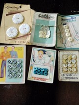 VTG Lot of Baby Mermaid Pearls MOP  Buttons On Cards Graphics Blue White  - $17.10