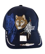 Native Pride Wolf &amp; Feather Cap w/ Shadow Men&#39;s Adjustable Baseball Cap ... - £11.95 GBP
