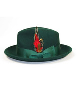 Men&#39;s Milani Wool Fedora Hat Soft Crushable Lined FD219 Emerald Green - £39.90 GBP