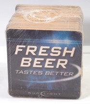 Anheuser Busch Fresh Beer Tastes Better Bud Light Beer Coaster sealed 50... - $11.65