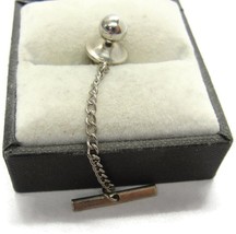 Vintage Silver Tone Ball Neck Tie Tack Lapel Pin Accessories - £13.09 GBP