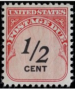 1959 1/2c Postage Due Carmine Rose &amp; Black Scott J88 Mint F/VF NH - €1,94 EUR