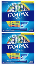 2x 34-Ct Multipack(18xR/8xS/8xS+) Tampax Pearl Tampons LeakGuard Braid UNSCENTED - £9.80 GBP
