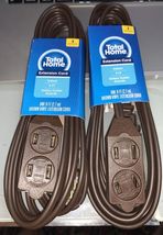 2PC 9FT Brown Vinyl Extension Cord, 3 Outlets Indoor Total Home Safety G... - $6.81