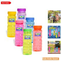 Colorful 6 Pack Bubble Solution – 4oz Bottles &amp; 6-Hole Wands for Kids' P... - $21.73