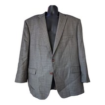 RALPH LAUREN Blazer Men 54R Silk Wool Plaid Sport Coat Beige Grey   Suit Jacket - £40.98 GBP