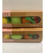 Retro felt sponge fruits magnet set lid box fancy Japanese - $30.18 CAD
