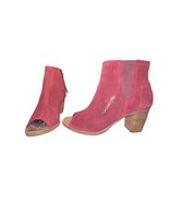 TOMS Majorca Peep Toe Booties Womens Size 8 Burgundy (Oxblood) Perforate... - $18.46