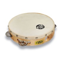 CP378 8&quot; Wood Tambourine, Headed, Single Row Jingles - £23.90 GBP