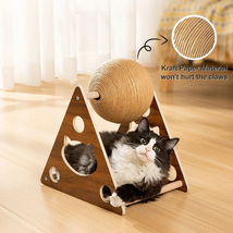 Interactive Cat Scratcher Board Kitten Sisal Rope Ball Pet Grinding Scratchi Toy - £29.77 GBP