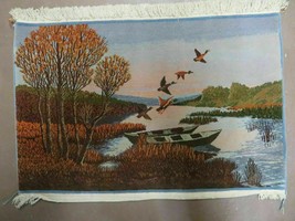2&#39; X 3&#39; Vintage Handmade Pakistan Pictorial Rug Carpet Scenery Bird Tree Wow - £859.56 GBP