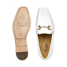 Belvedere Udine Shoes Genuine Caiman Crocodile and Lizard Loafer 1030 White image 3