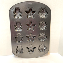 Wilton Christmas Treat Cookie Pan Gingerbread Man Stars Snowflakes 16.5x11.25&quot; - £7.69 GBP