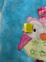 Taggies Owl FLAWED pink teal blue baby blanket 30x40 read description - £7.87 GBP