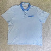 TED BAKER LONDON Polo Shirt Adult 7 XXL Blue Print Casual Preppy Golf Ou... - £14.54 GBP