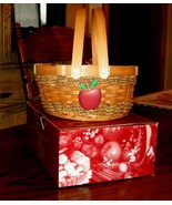 Avon Apple Cinnamon Spice Basket &#39;03 Home Fragrance Collection Wicker Ro... - £9.33 GBP