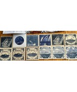 Lot of 12 Holland America Cruise Line Delft Blue Tile Tiles with COA &#39;S B - £61.21 GBP