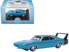 1969 Dodge Charger Daytona Bright Blue w Black Tail Stripe 1/87 HO Scale Diecast - £18.44 GBP