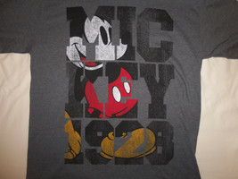 Disney Mickey Mouse 1928 Gray 50/50 Graphic Print T Shirt - M - £16.61 GBP