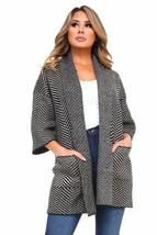 Chevron Cardigan Sweater for Women (US, Alpha, X-Large, Regular, Regular, Gray) - £118.22 GBP