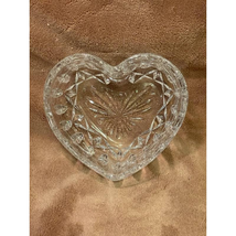 Vintage Heart Shaped Deep Cut Lead Crystal Candy Dish - £13.45 GBP