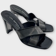 VIA SPIGA vintage 90s cross strap heeled mules black size 7 - €38,24 EUR