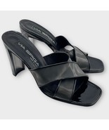VIA SPIGA vintage 90s cross strap heeled mules black size 7 - $45.00
