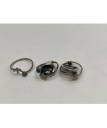 Genuine Stone Sterling Silver rings Set of 3 - $22.89 CAD