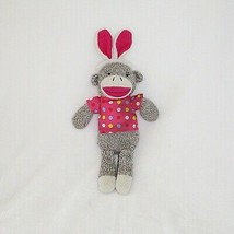 Dan Dee Sock Monkey Easter Bunny Rabbit Ears Costume Plush 14&quot; - $10.37