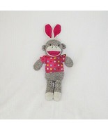 Dan Dee Sock Monkey Easter Bunny Rabbit Ears Costume Plush 14&quot; - $14.22 CAD