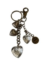 Kathy Van Zeeland  Key Chain Purse Luggage Charm Silver Color And Clear Hearts - £7.59 GBP