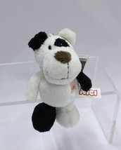 NICI Dog Black White Stuffed Animal Plush Beanbag Key Chain 4 inches - $12.00