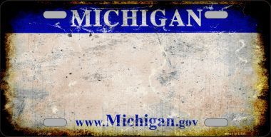 Primary image for Michigan State Background Rusty Novelty Metal License Plate