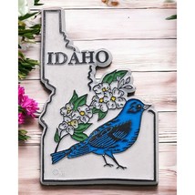 Idaho State Outline Refrigerator Magnet Vintage Bluebird Syringa Travel ... - £7.77 GBP