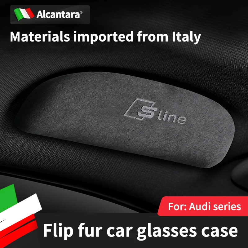 Alcantara car eyewear case box sunglasses holder For Audi Sline Q4 e-tron Q5 - £47.73 GBP