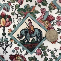 Vtg 1996 Spectrum Floral Antique Victorian Style Elephant Fabric 1.75yds x 56.5” - £29.56 GBP