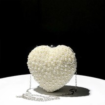 Heart Shape   Chain Handbag Dinner Party Banquet Evening Clutch Bag Dress Bag Bl - £79.08 GBP