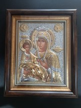 Virgin Mary Tricherousa 11.5&quot; X 9.5&quot; Full Stones Version - $324.92