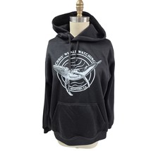 Hill Heavyweight Poly/Cotton Hoodie Black Whale Watching Monterey Ca Sz XL - $29.65