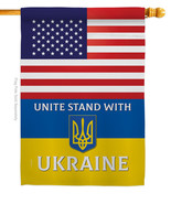Us Stand With Ukraine House Flag Friendship 28 X40 Double-Sided Banner - £29.55 GBP
