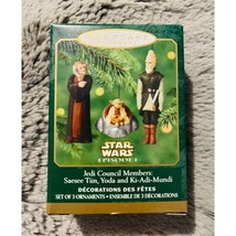 Star Wars Episode 1 Jedi Council 3 Figure Set Hallmark Keepsake Ornament New - $14.17